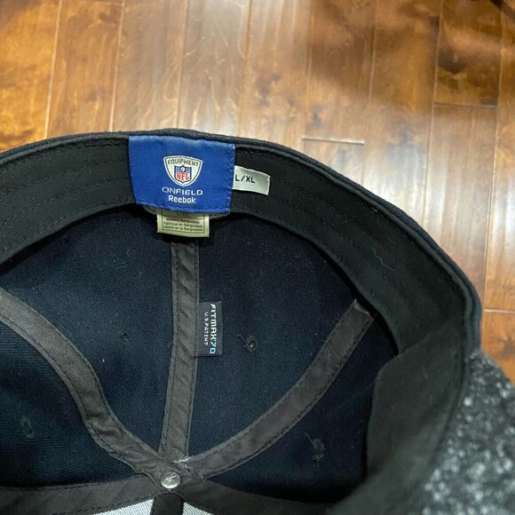 Reebok Vintage NFL New Orleans Saints Shadow Black Gold Fitted Hat Cap Mens L/XL - Picture 8 of 8